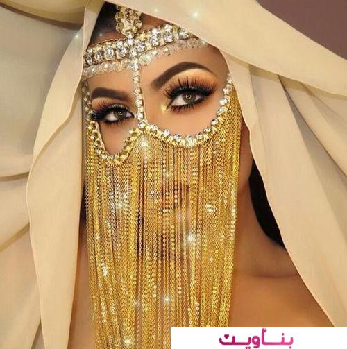برقع اماراتي ذهبي